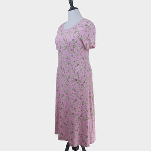 Draper James Size L Tammy Midi T-Shirt Dress Pink Magnolia Floral